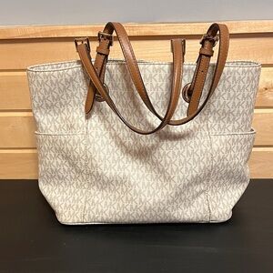 Michael Kors Beige and Tan Signature Tote